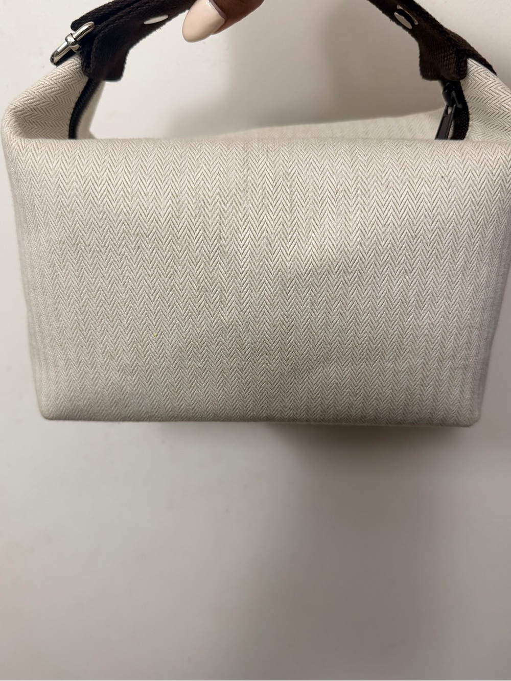 Custom Hermes women’s Bag in Beige with Dark Brown Trim. Authentic dust bag - Picture 3 of 5